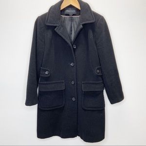 Moda International Black Wool Coat Sz 2P